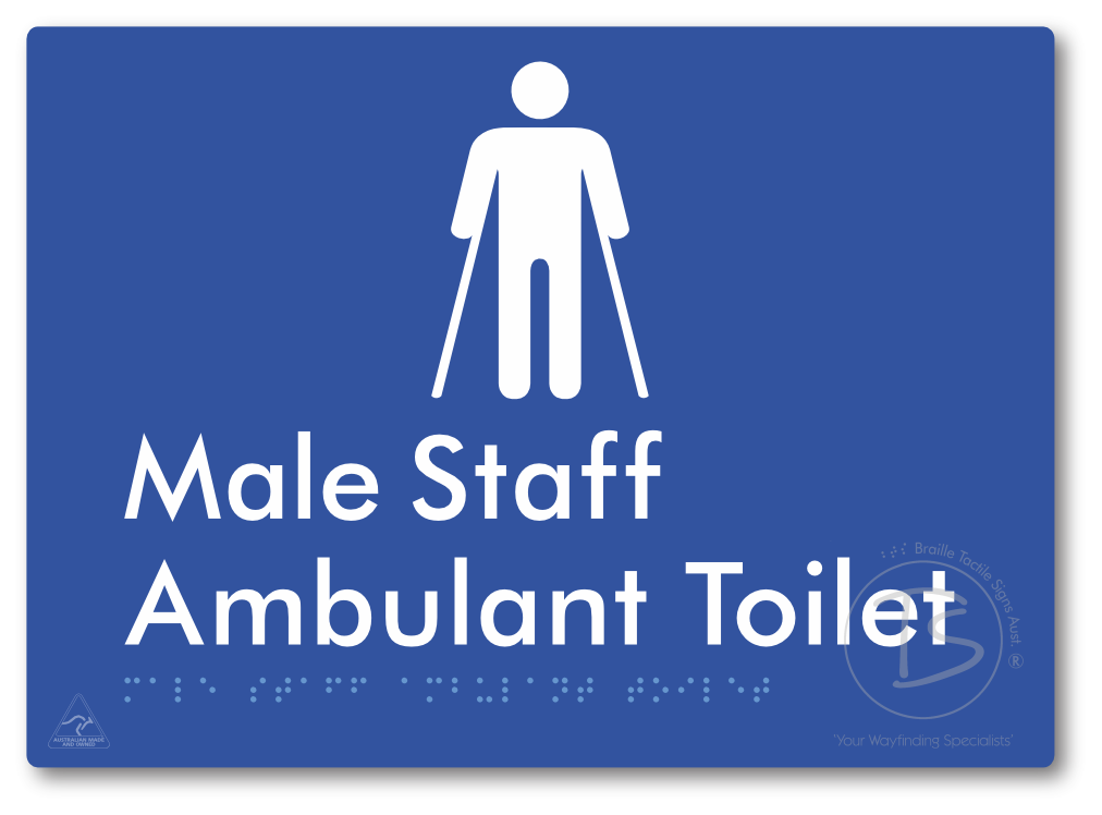 Male Staff Ambulant Toilet - Braille Tactile Signs Aust.