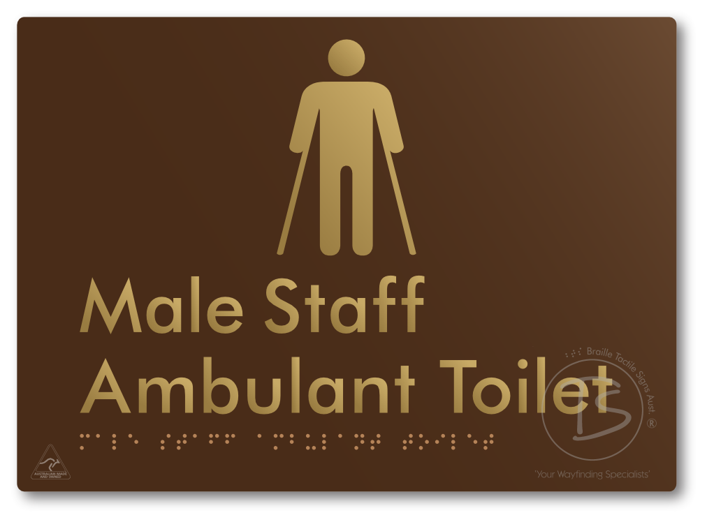 Male Staff Ambulant Toilet - Braille Tactile Signs Aust.