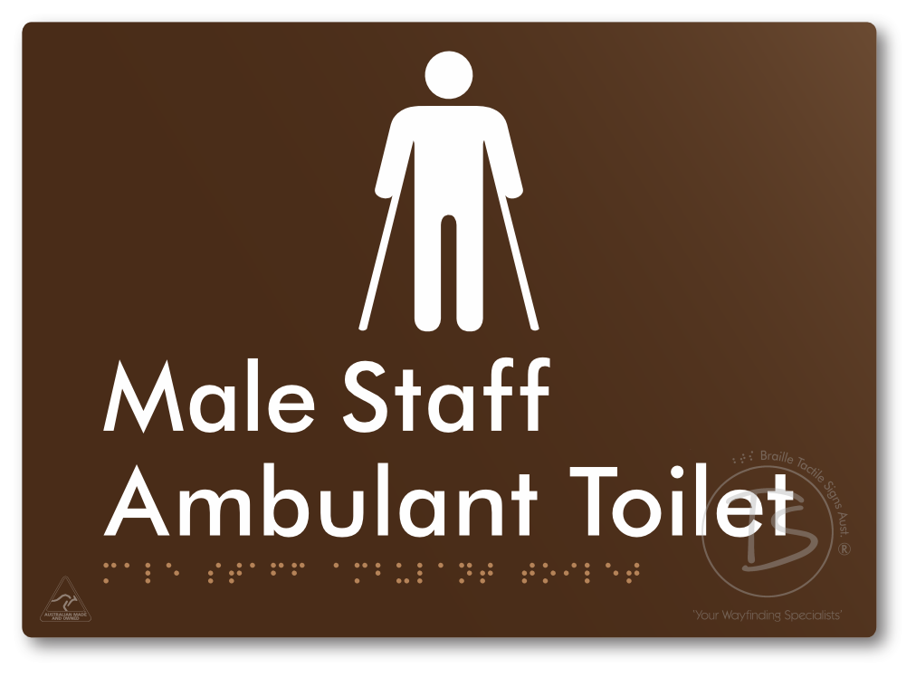 Male Staff Ambulant Toilet - Braille Tactile Signs Aust.