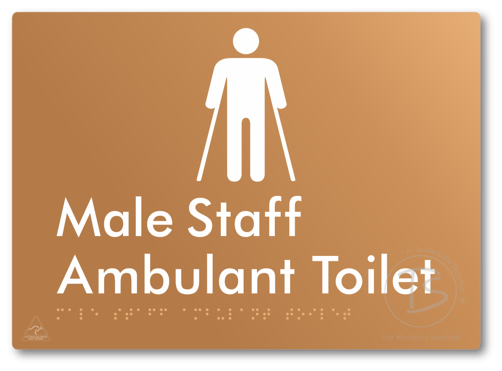 Male Staff Ambulant Toilet - Braille Tactile Signs Aust.
