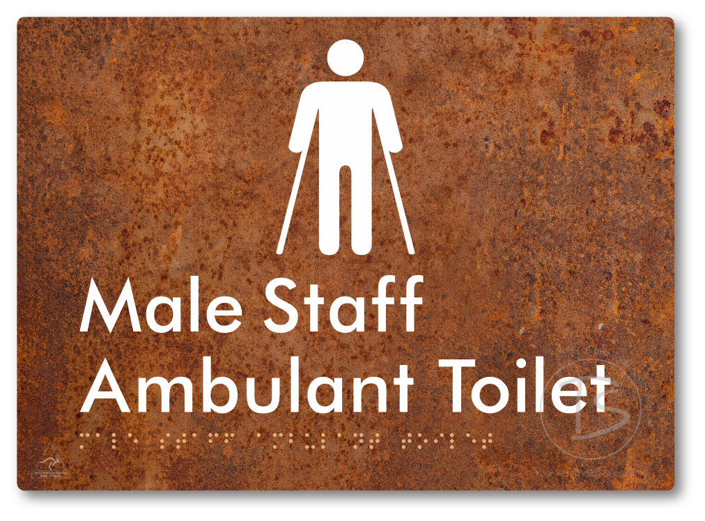 Male Staff Ambulant Toilet - Braille Tactile Signs Aust.