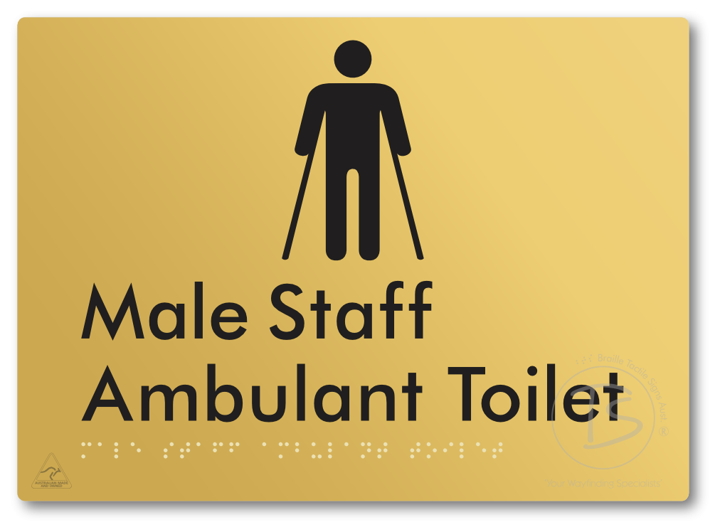 Male Staff Ambulant Toilet - Braille Tactile Signs Aust.