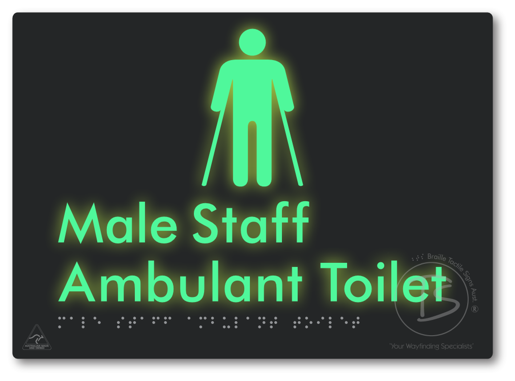 Male Staff Ambulant Toilet - Braille Tactile Signs Aust.