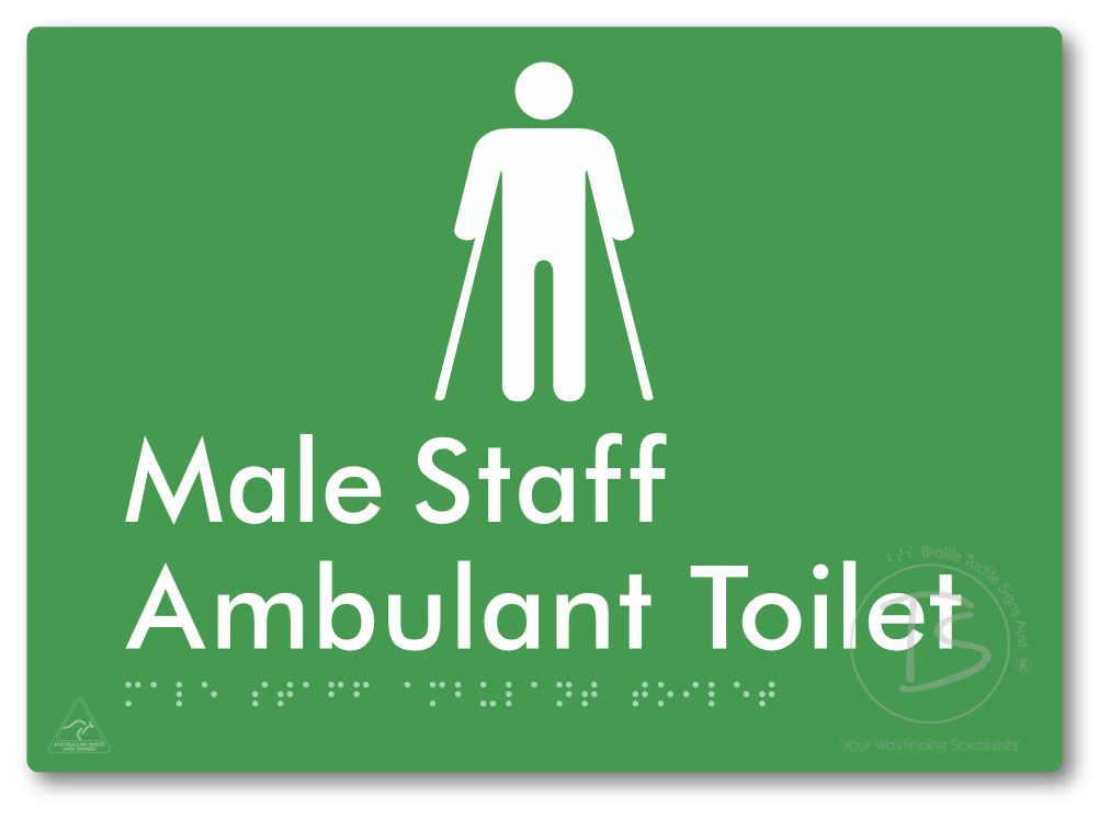 Male Staff Ambulant Toilet - Braille Tactile Signs Aust.