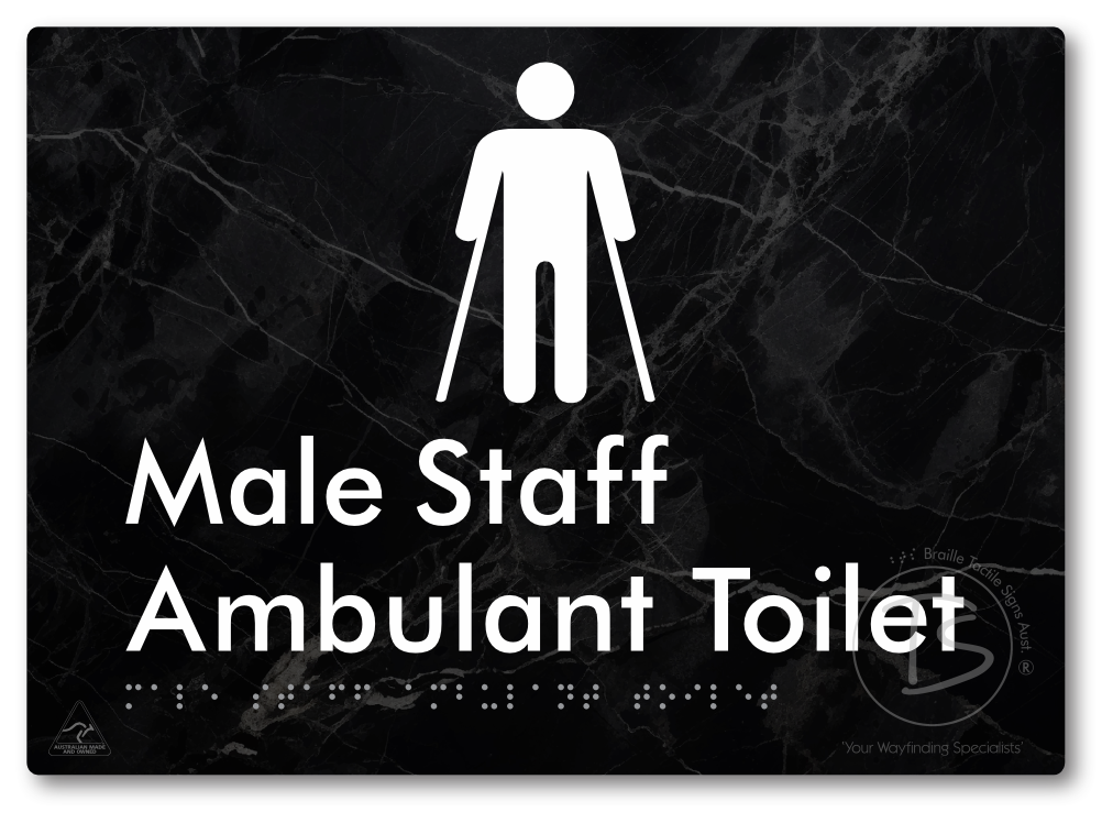 Male Staff Ambulant Toilet - Braille Tactile Signs Aust.