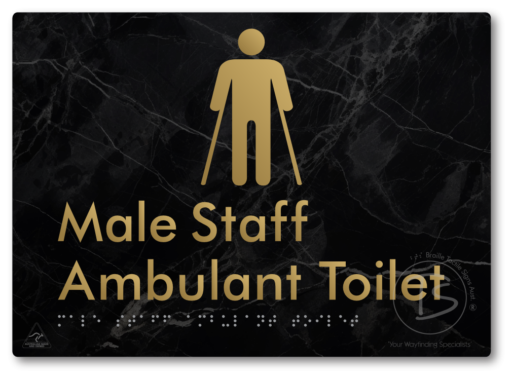 Male Staff Ambulant Toilet - Braille Tactile Signs Aust.