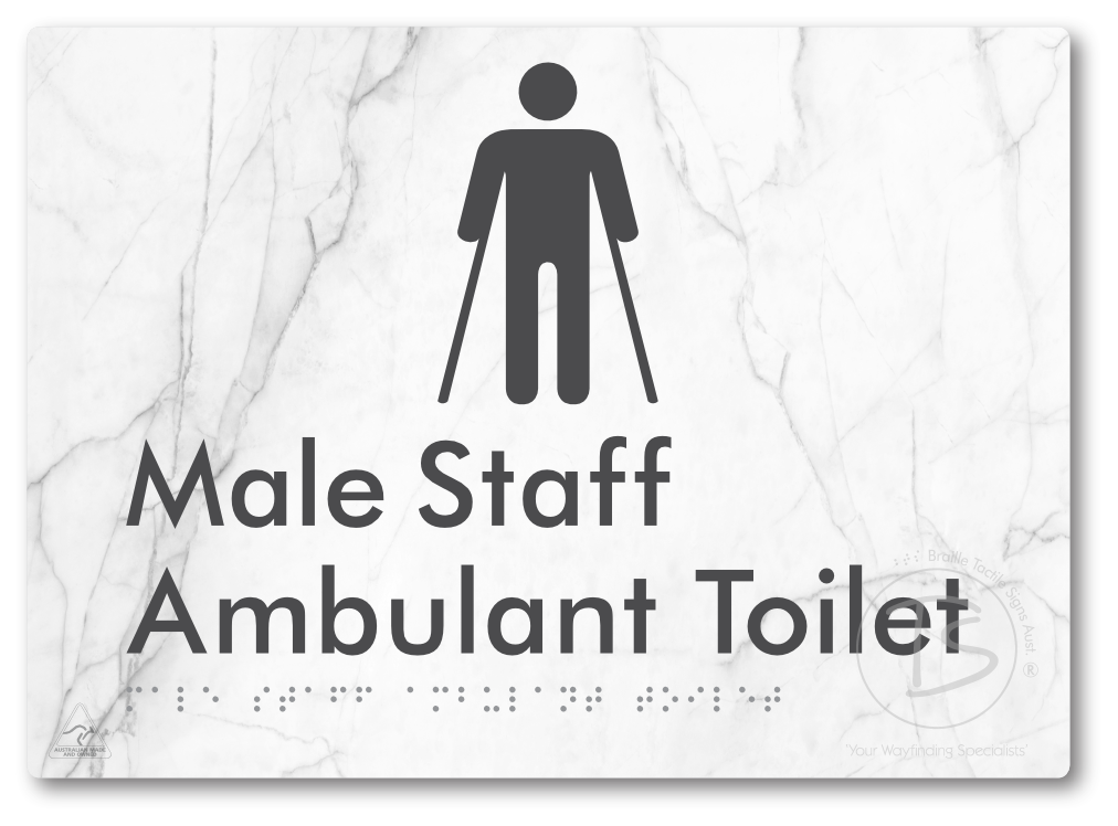 Male Staff Ambulant Toilet - Braille Tactile Signs Aust.