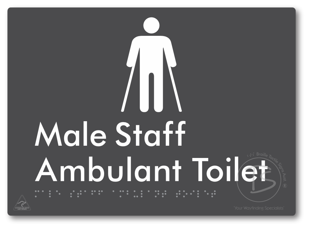 Male Staff Ambulant Toilet - Braille Tactile Signs Aust.