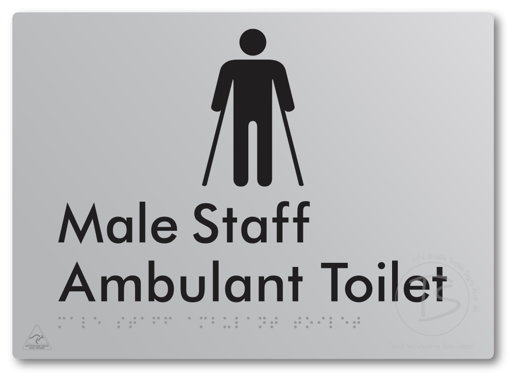 Male Staff Ambulant Toilet - Braille Tactile Signs Aust.