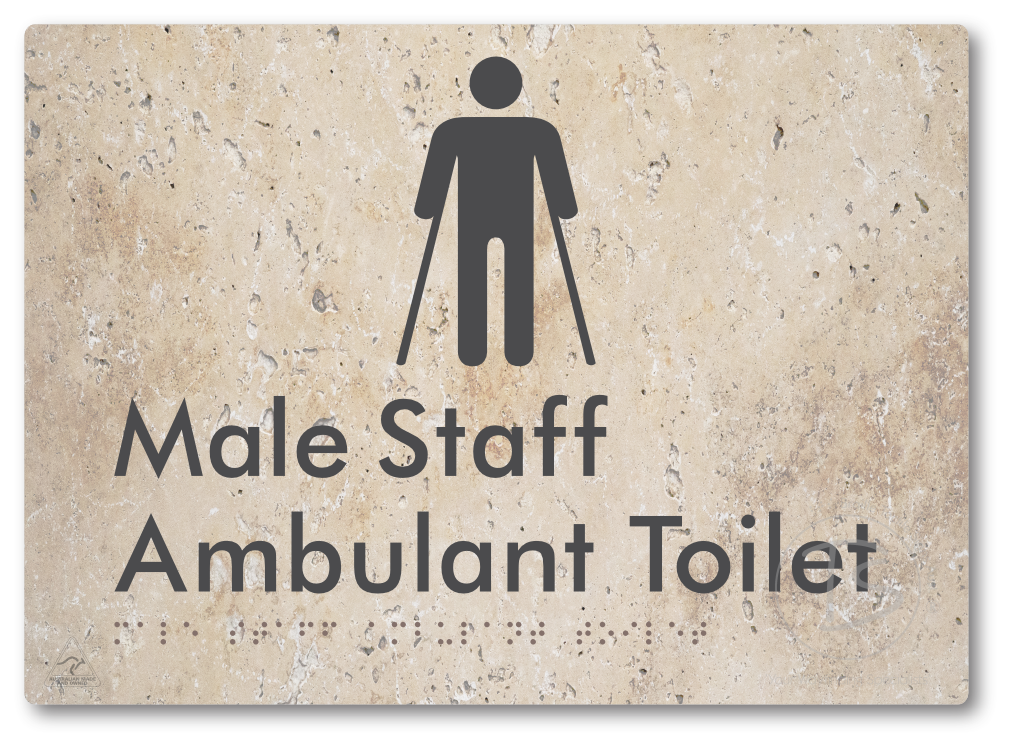 Male Staff Ambulant Toilet - Braille Tactile Signs Aust.
