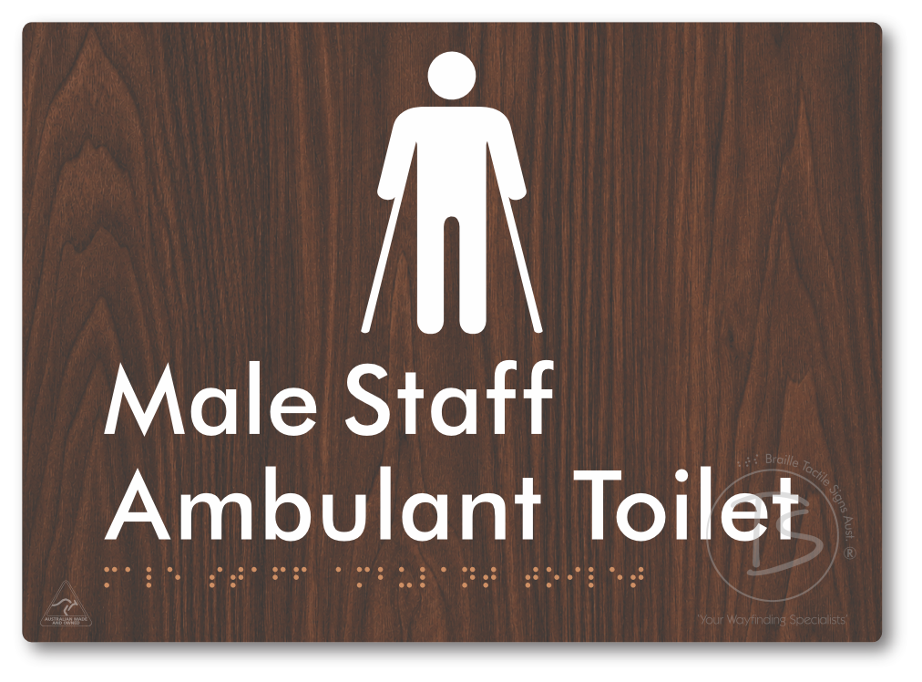 Male Staff Ambulant Toilet - Braille Tactile Signs Aust.