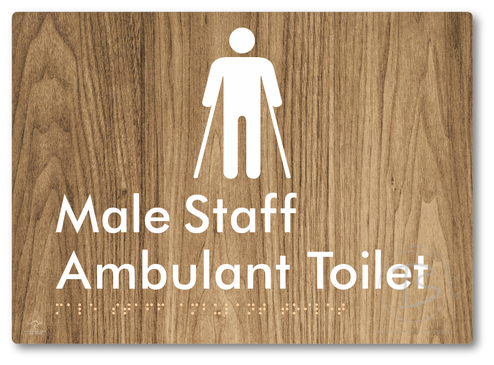 Male Staff Ambulant Toilet - Braille Tactile Signs Aust.