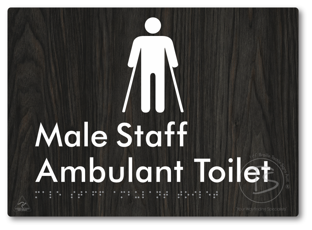 Male Staff Ambulant Toilet - Braille Tactile Signs Aust.