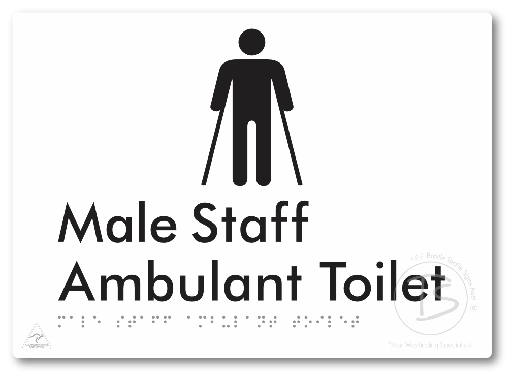 Male Staff Ambulant Toilet - Braille Tactile Signs Aust.