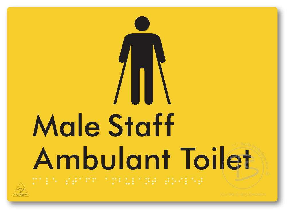 Male Staff Ambulant Toilet - Braille Tactile Signs Aust.