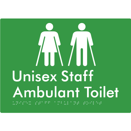 Unisex Staff Ambulant Toilet - Braille Tactile Signs Aust.