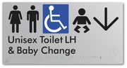 Unisex Accessible Toilet LH and Baby Change with Large Arrow