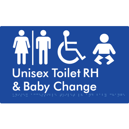 Unisex Accessible Toilet RH and Baby Change w/ Air Lock - Braille Tactile Signs Aust.