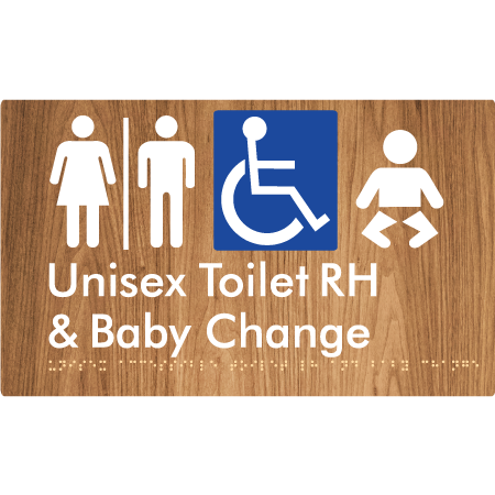 Unisex Accessible Toilet RH and Baby Change w/ Air Lock - Braille Tactile Signs Aust.