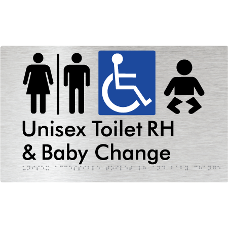 Unisex Accessible Toilet RH and Baby Change w/ Air Lock - Braille Tactile Signs Aust.