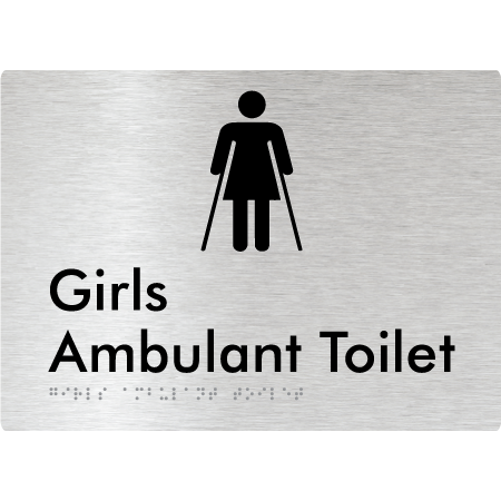 Girls Ambulant Toilet - Braille Tactile Signs Aust.