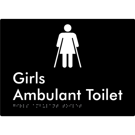 Girls Ambulant Toilet - Braille Tactile Signs Aust.