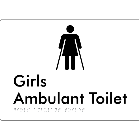 Girls Ambulant Toilet - Braille Tactile Signs Aust.