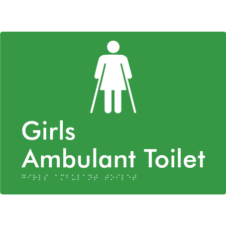 Girls Ambulant Toilet - Braille Tactile Signs Aust.