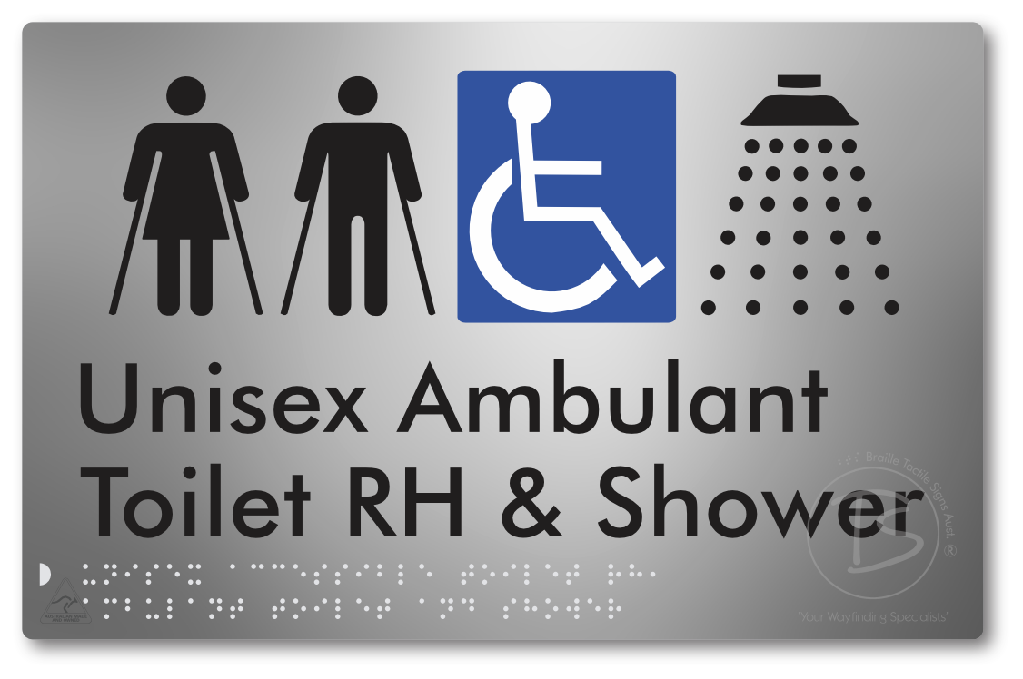 Unisex Accessible Toilet RH, Ambulant Toilet and Shower