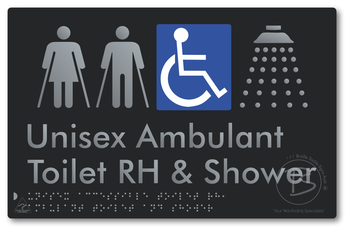 Unisex Accessible Toilet RH, Ambulant Toilet and Shower