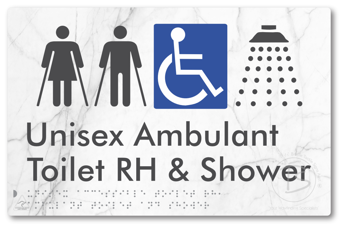 Unisex Accessible Toilet RH, Ambulant Toilet and Shower