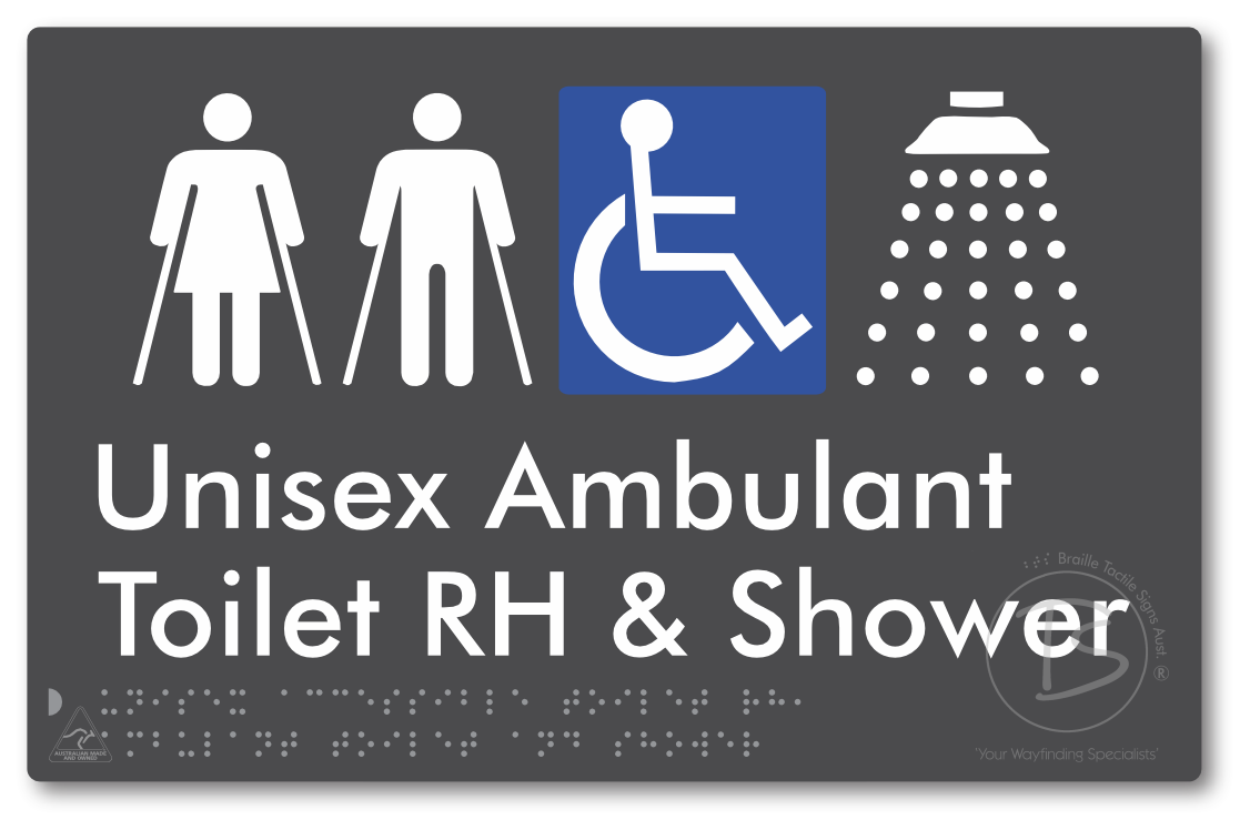 Unisex Accessible Toilet RH, Ambulant Toilet and Shower