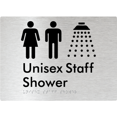 Unisex Staff Shower - Braille Tactile Signs Aust.