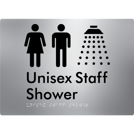 Unisex Staff Shower - Braille Tactile Signs Aust.