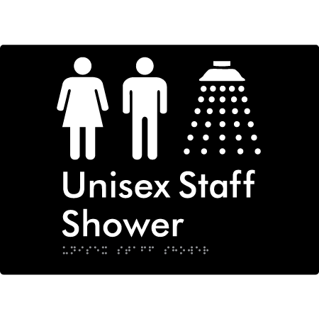 Unisex Staff Shower - Braille Tactile Signs Aust.