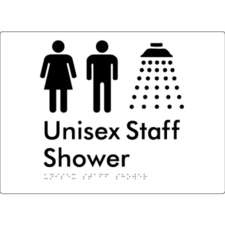 Unisex Staff Shower - Braille Tactile Signs Aust.