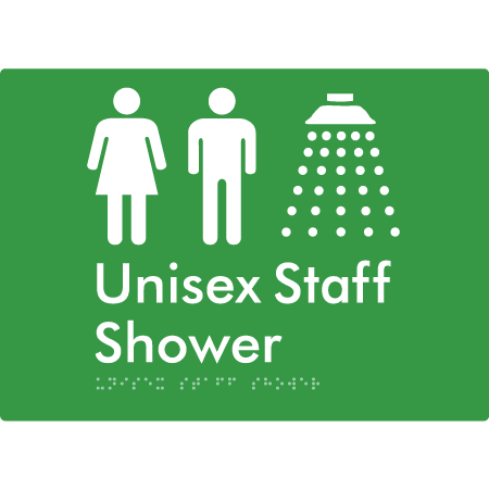 Unisex Staff Shower - Braille Tactile Signs Aust.