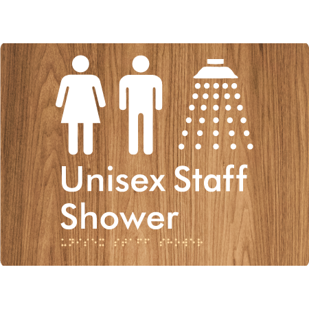 Unisex Staff Shower - Braille Tactile Signs Aust.