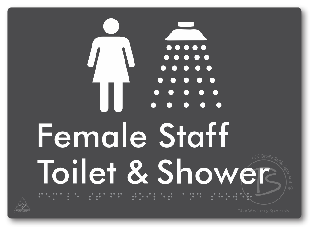 Female Staff Toilet and Shower - Braille Tactile Signs Aust.