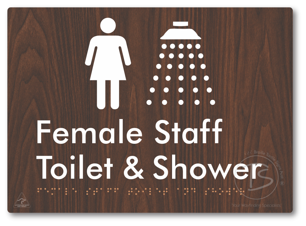 Female Staff Toilet and Shower - Braille Tactile Signs Aust.