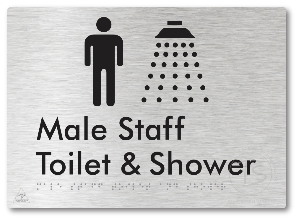 Male Staff Toilet and Shower - Braille Tactile Signs Aust.