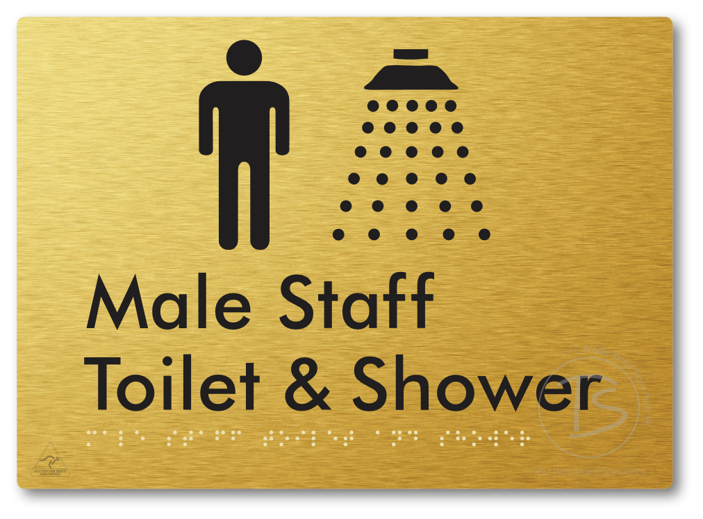 Male Staff Toilet and Shower - Braille Tactile Signs Aust.