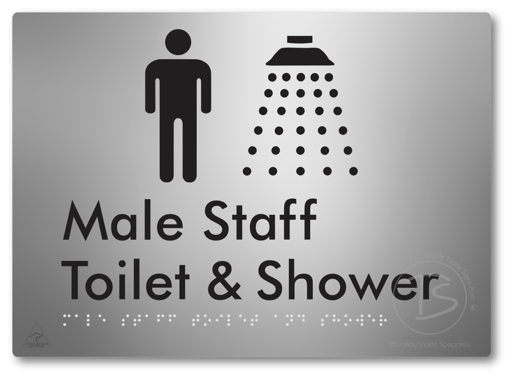 Male Staff Toilet and Shower - Braille Tactile Signs Aust.