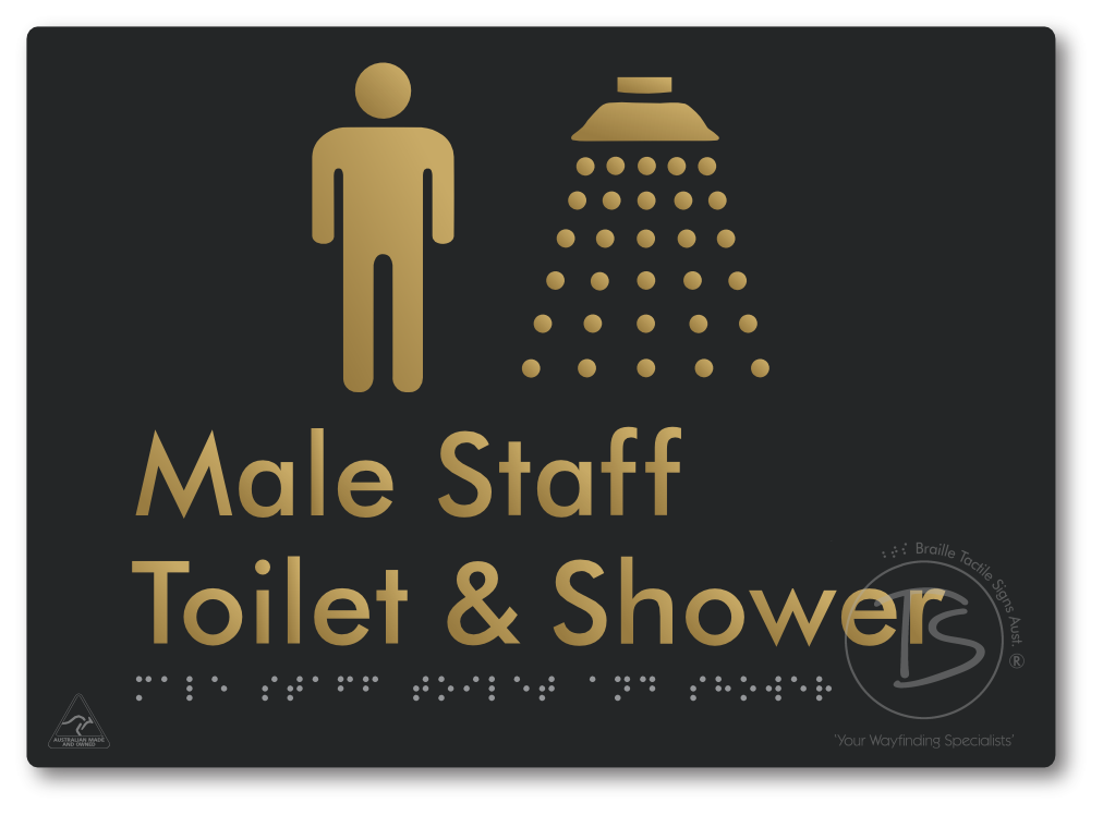 Male Staff Toilet and Shower - Braille Tactile Signs Aust.