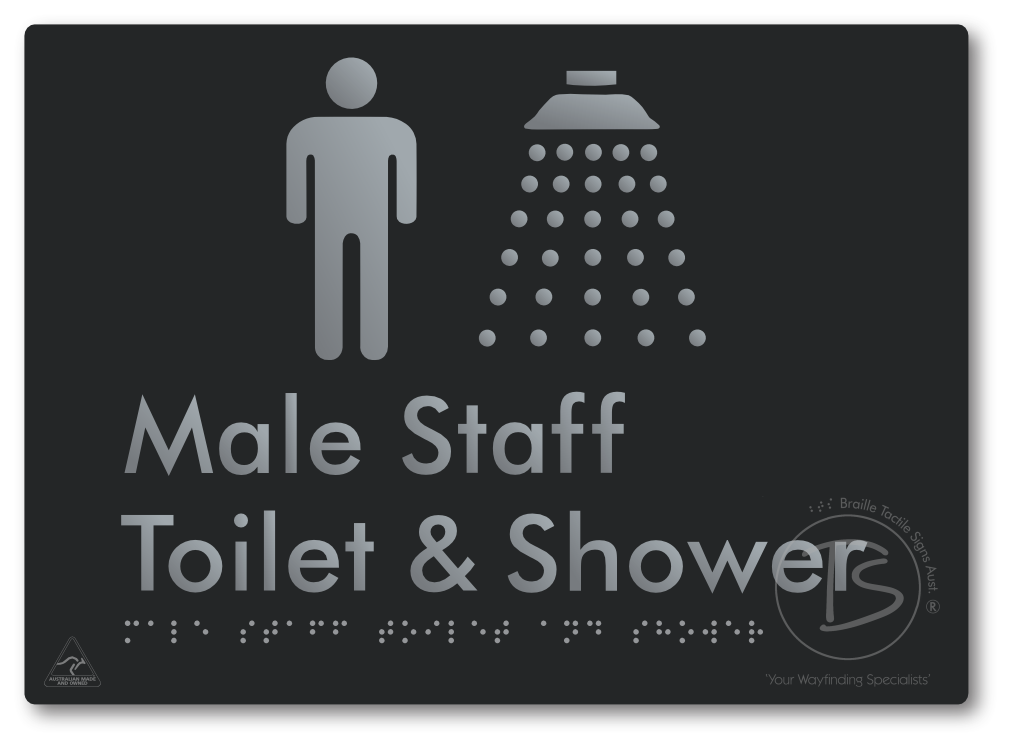 Male Staff Toilet and Shower - Braille Tactile Signs Aust.