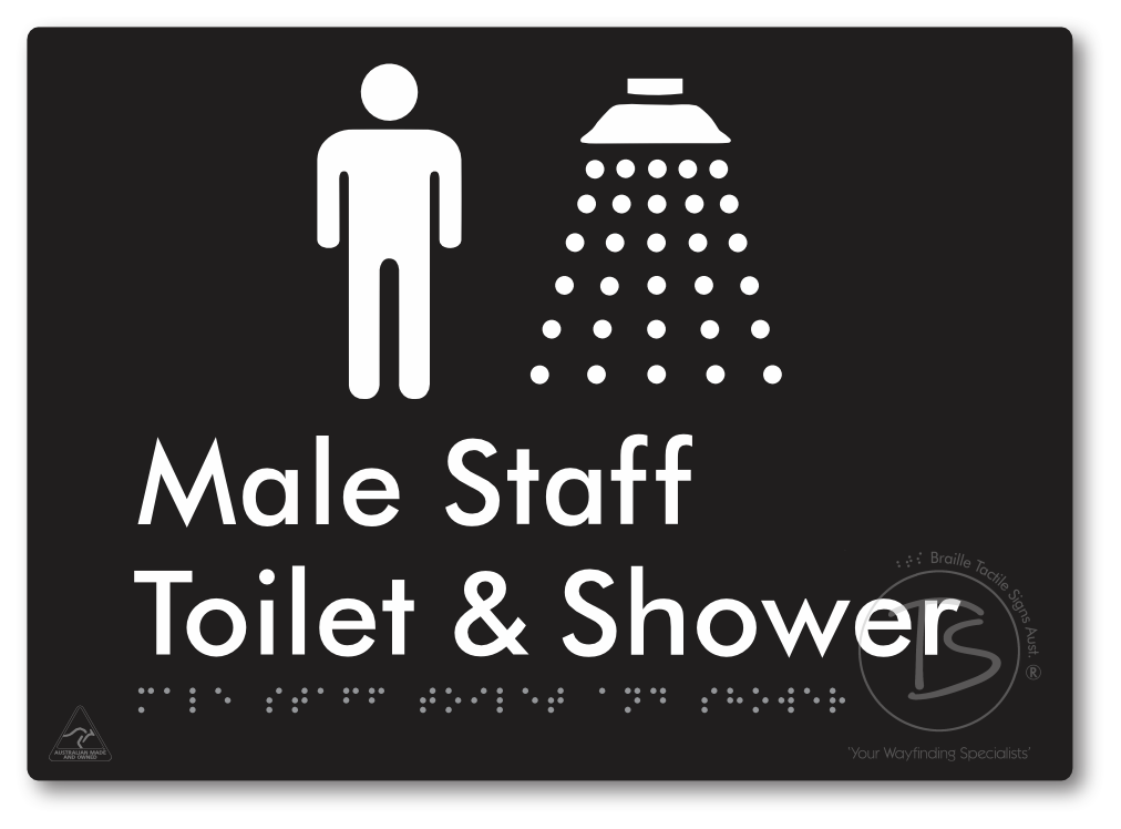Male Staff Toilet and Shower - Braille Tactile Signs Aust.