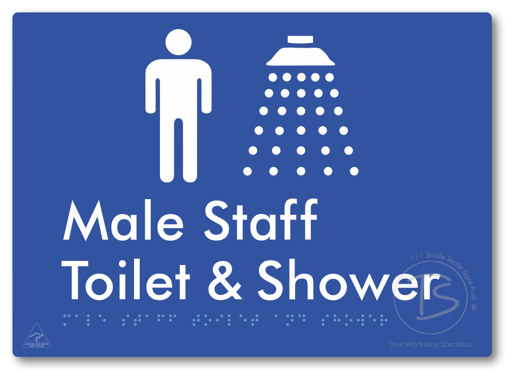 Male Staff Toilet and Shower - Braille Tactile Signs Aust.