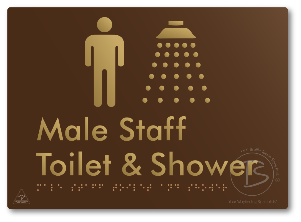 Male Staff Toilet and Shower - Braille Tactile Signs Aust.