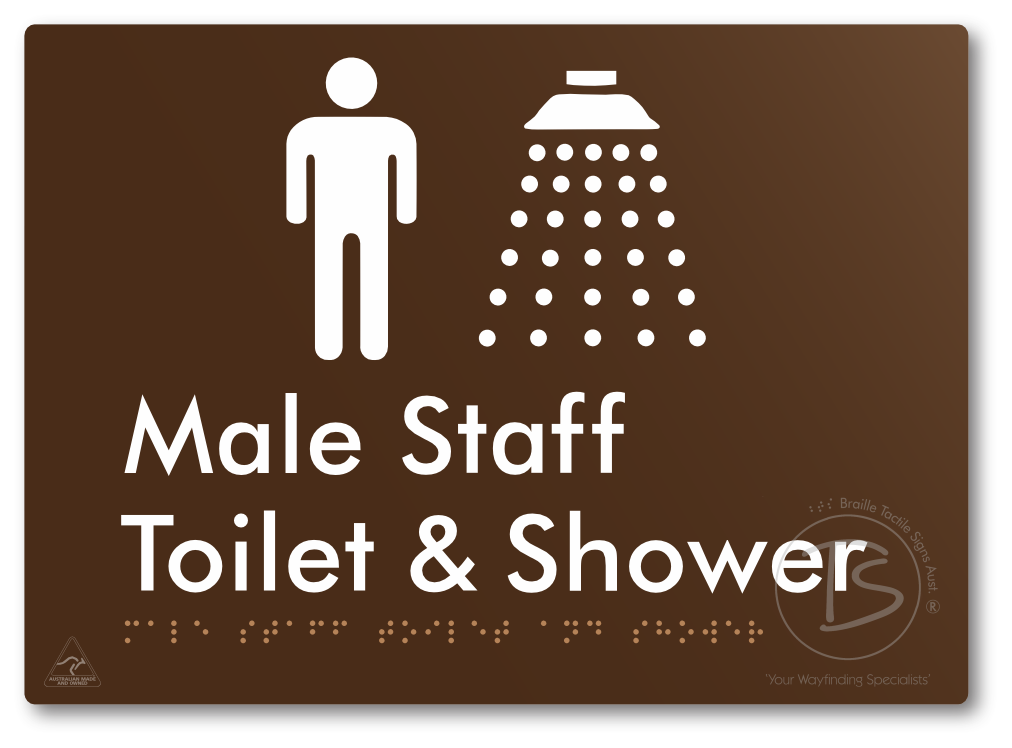 Male Staff Toilet and Shower - Braille Tactile Signs Aust.