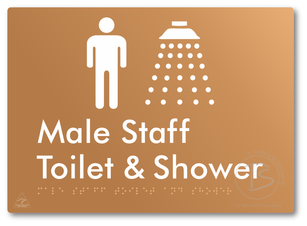 Male Staff Toilet and Shower - Braille Tactile Signs Aust.